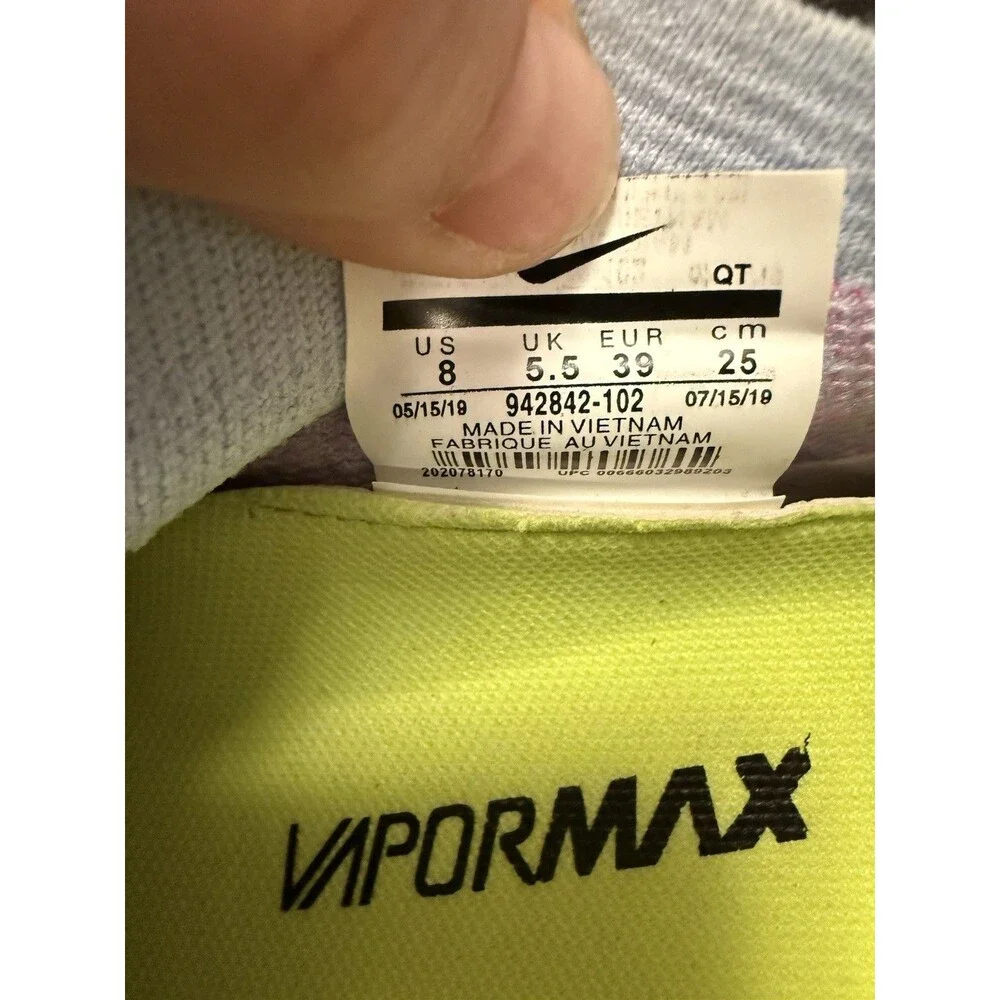 Nike Air Vapormax Flyknit 2 Hydrogen White/Pink‎ 942842-102 Size 8